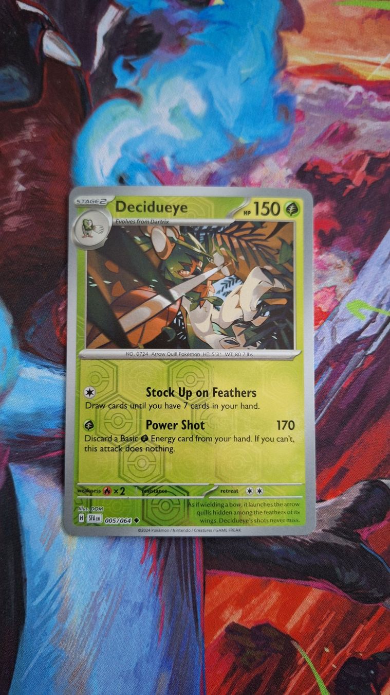 Pokémon Carte collezionabili: Decidueye - Reverse Holo - Pokemon Paldea Evolved – Usato da Altstätten SG venduto da GGsGameshop