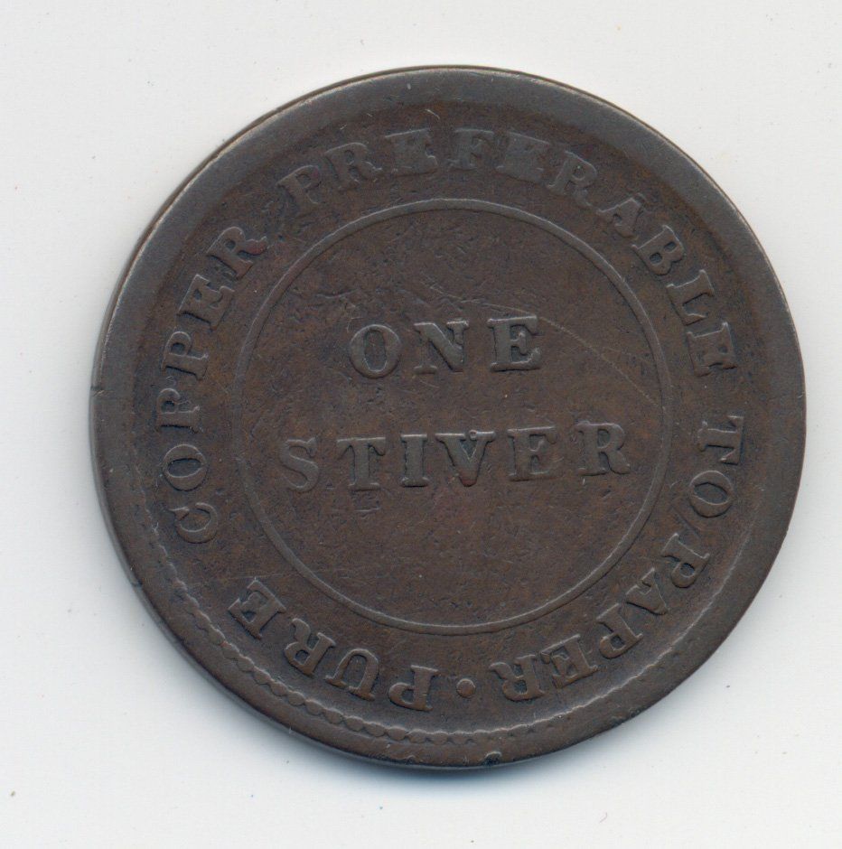 Tutti le monete: British Guyana 1 Stiver Token 1838 KM#Tn1 – Usato da Au SG venduto da Zogu