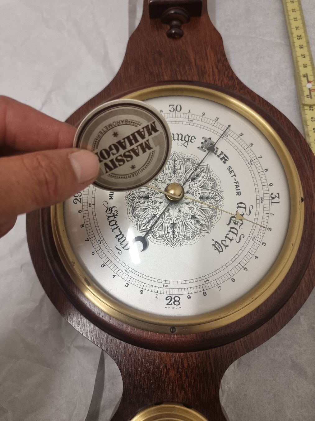 Altri elettrodomestici e apparecchi d’epoca: Barometer Thermometer Holz Messing West Germany Vintage  – Usato da Olten venduto da Mezopotamya 3