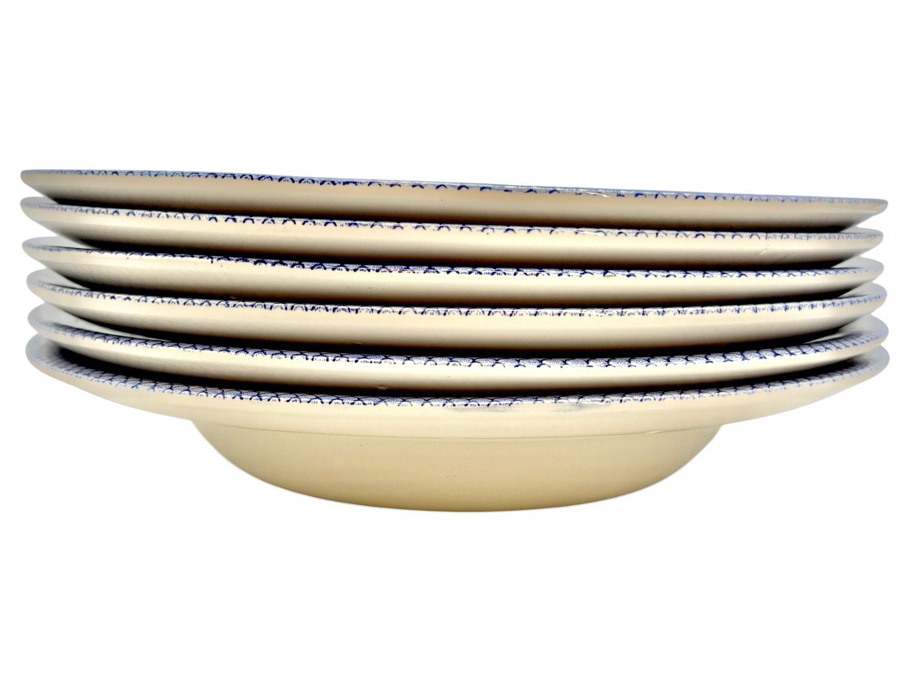 Set di piatti: 6 assiettes soupe English Ironstone Tableware LTD. EIT bleu – Usato da Morges venduto da 1tiquaire 2