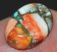 Cabochon L-7129 – Auster Kupfer Türkis 14x10 mm