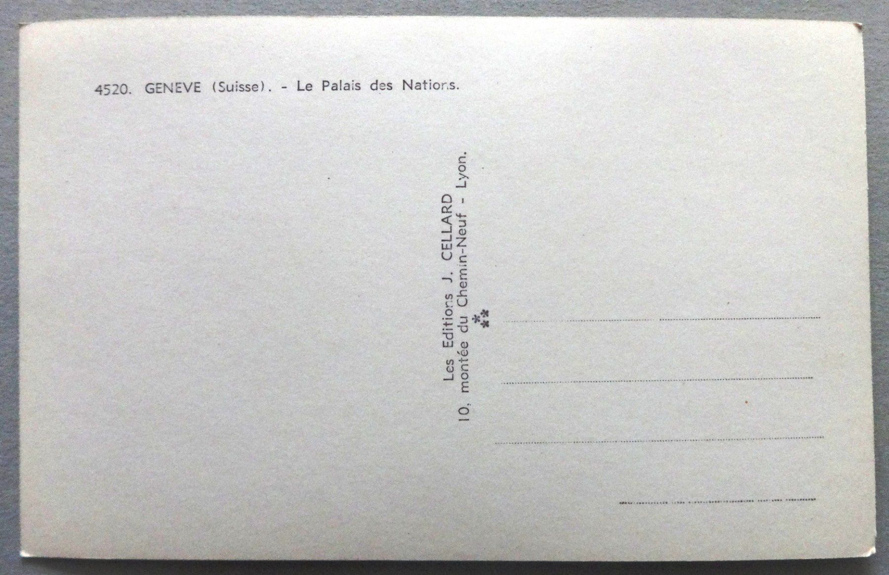Cartoline postali: Genève - Le Palais des Nations – Usato da Fétigny venduto da Billy2miny 1