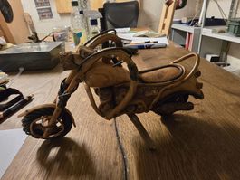 Handgefertigtes Holz-Motorrad, Deko-Objekt (A1)