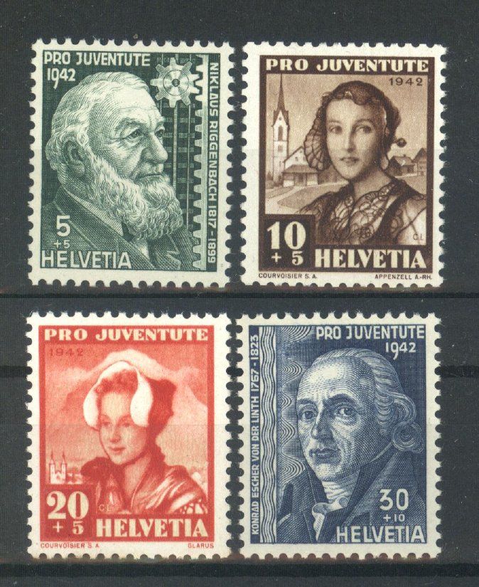 Alle Briefmarken: 1942, Pro Juventute, ohne Falz ** – Neu (gemäss Beschreibung) aus Willisau von Vollstempel