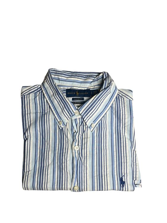 Chemise Ralph Lauren rayée bleue et blanche L (Gebraucht) in Baulmes ...