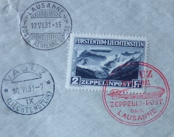 Alle Briefmarken: Liechtenstein ++ Zeppelinpost 1931 – Gebraucht aus Walkringen von Casablanca777 1