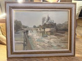 Ölgemälde Paris signiert mit Rahmen