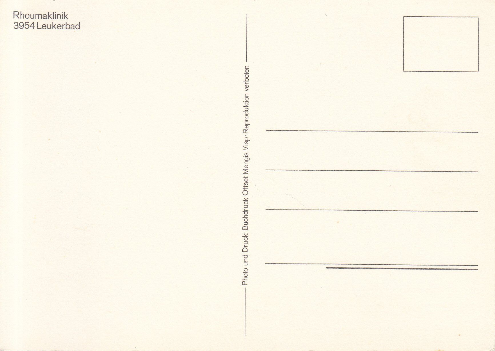 Cartoline postali: Leukerbad Rheumaklinik ca. 1980 – Usato da Bürglen TG venduto da StampGraf 1