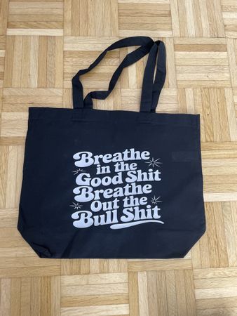 Schwarze Stofftasche mit coolem Spruch – Neu!