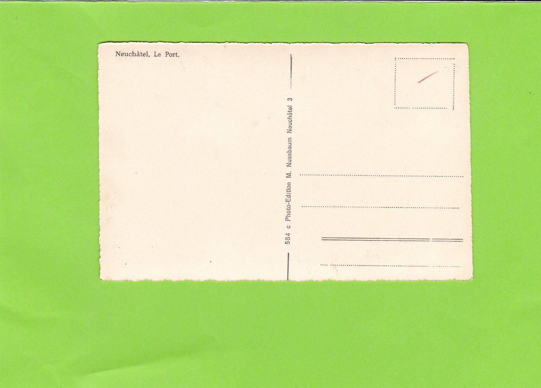 Cartoline postali: Neuchâtel. Le Port – Usato da St. Peterzell venduto da neckertal 1