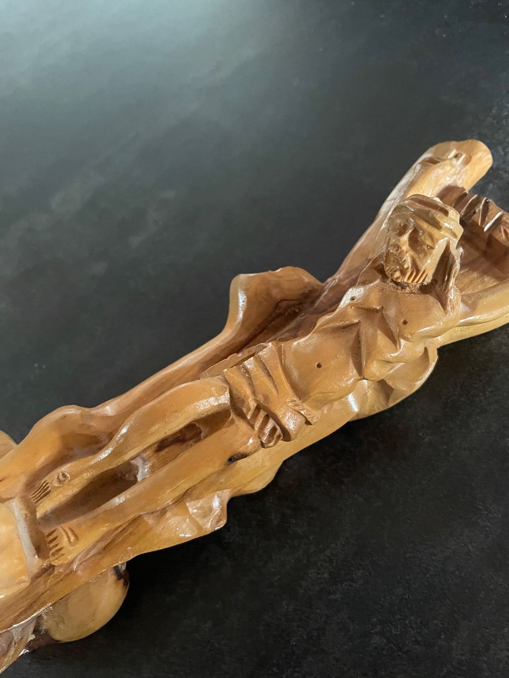 Statuette: Ancien Crucifix en Bois Sculpté – Usato da Vallamand venduto da Bricbracbroc82 7