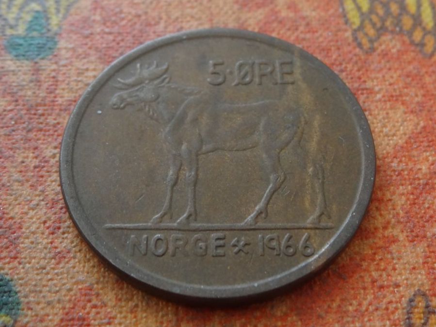 Alle Münzen: NORVEGE  5  ORE  1966 – Gebraucht aus Romanel-sur-Lausanne von Swift13