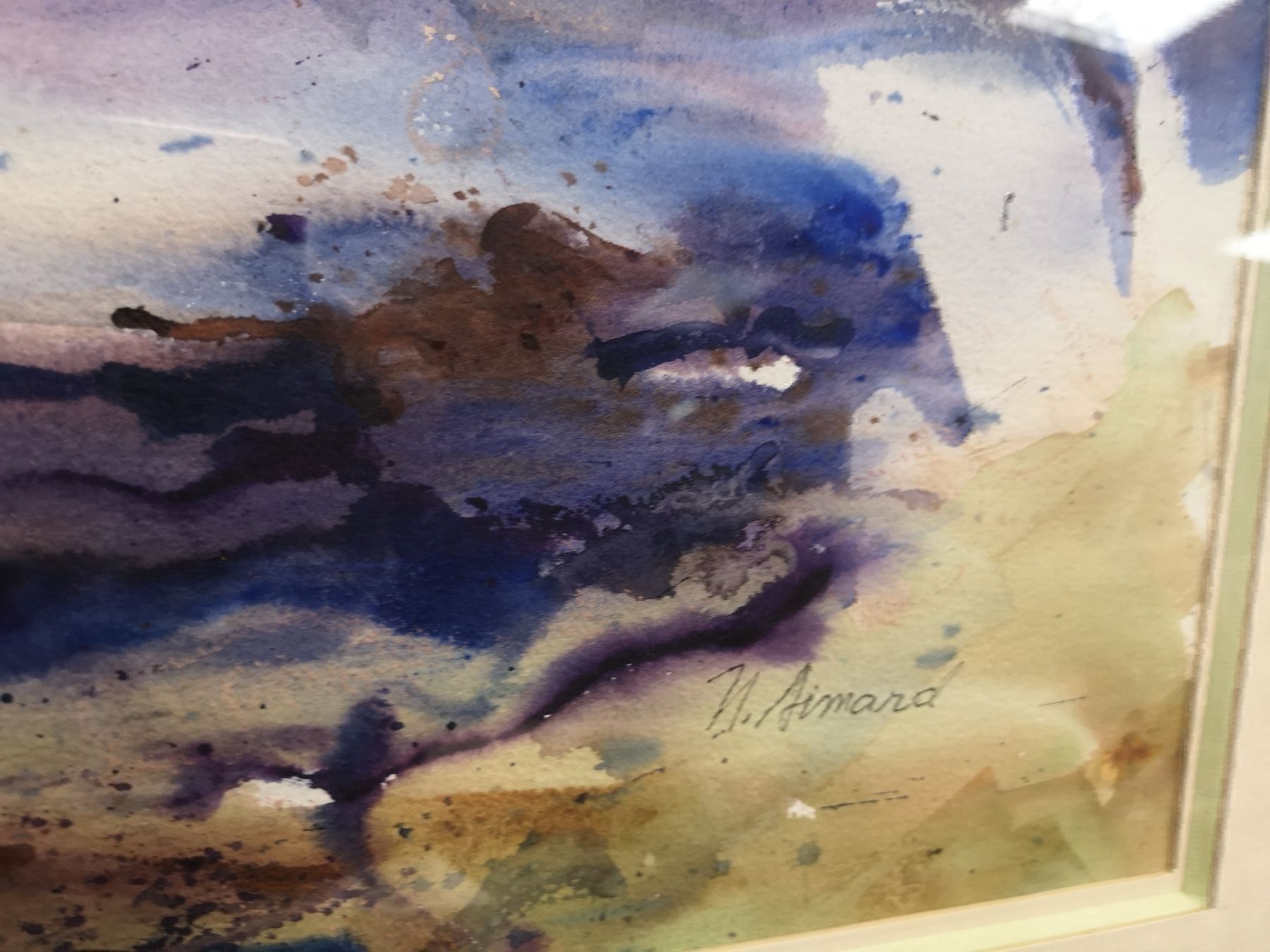 Gemälde: Grande aquarelle signée – Gebraucht aus Genève von Qanil77 4