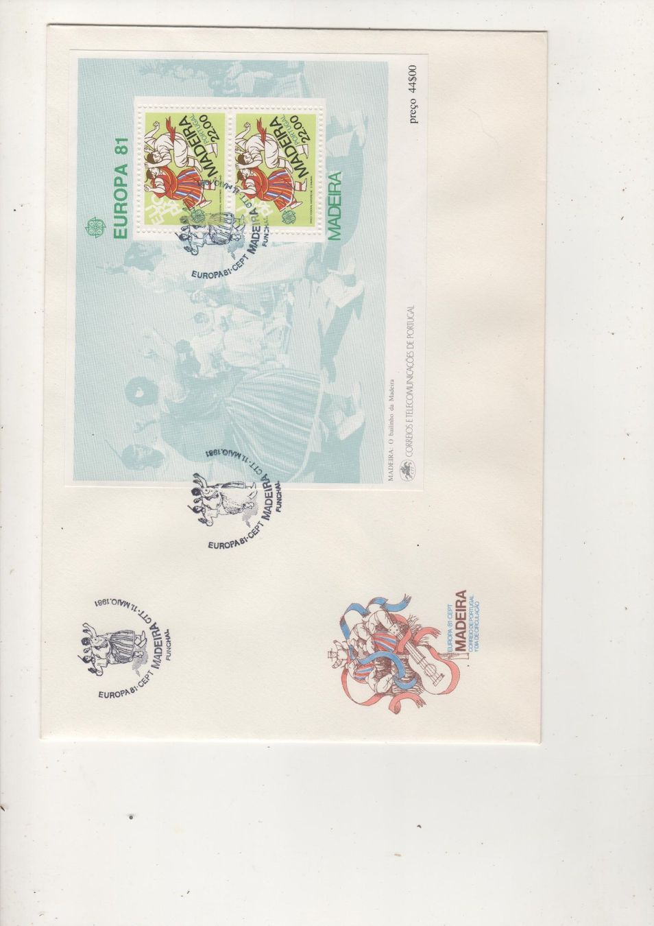 Tutti i francobolli: Madeira 1981 Europa-Cept Block Nr. 2 FDC – Usato da Remetschwil venduto da Hofiii