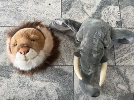 🦁🐘 Plüschtier Set: Löwe und Elefant - Super Zustand!