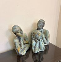 Lot de 3 statues décoratives Penseurs style contemporain