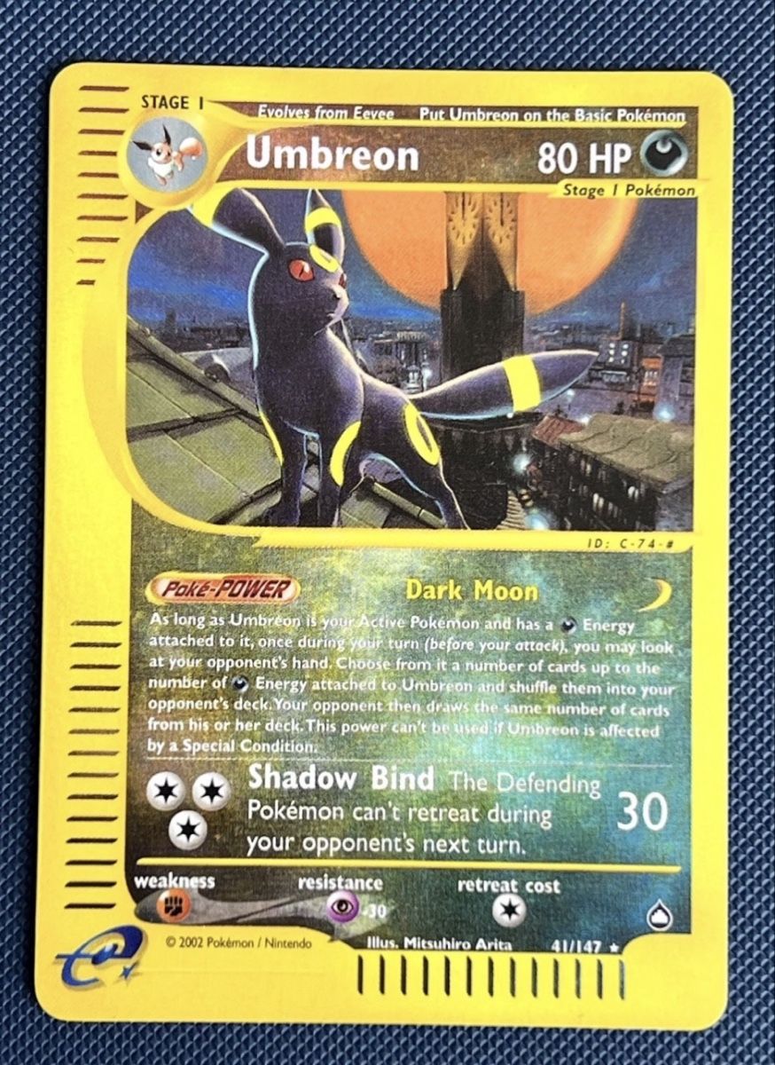 Pokémon Carte collezionabili: Umbreon 41/147 Aquapolis Reverse Holo Rare E Reader Pokémon  – Usato da Zollikon venduto da inf_l5jd