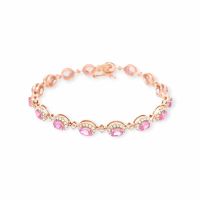 Saphir-Armband 14k Roségold 4,76ct