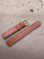 Bracelet de montre en cuir brun/orange - neuf - vintage 17mm