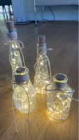 Deko Flaschen mit LED Lichterkette 4er Set gebraucht