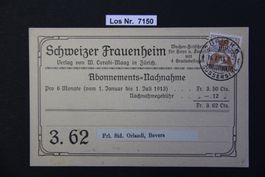 CH 1913 alter Beleg sauber gestempelt               Los 7150