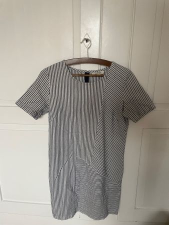 Sommerkleid gestreift Gr. 12 Baumwolle schwarz weiss