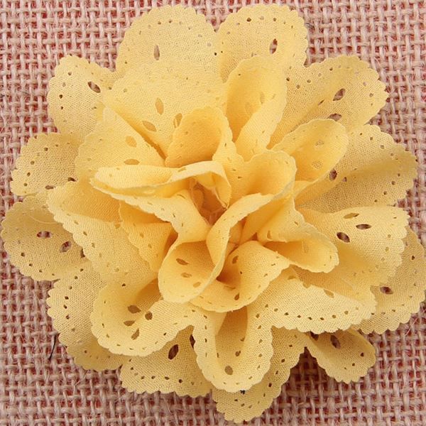 Tessuti: Big FLEUR en tissu JAUNE 7 cm – Nuovo e nell'imballaggio originale da St-Imier venduto da goodber