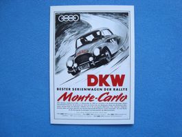 Carte postale CP, Postkarte, A-U, DKW 1000, 3=6, Monte-Carlo