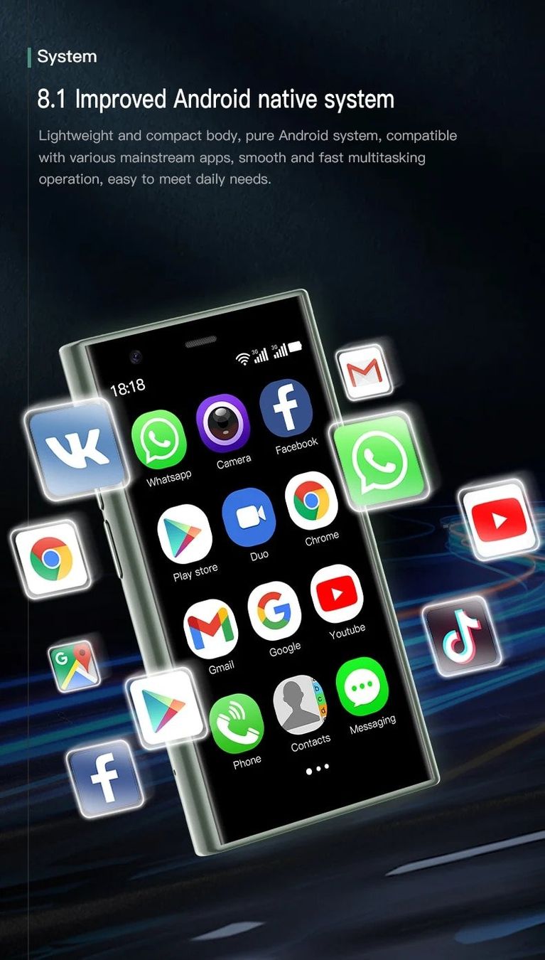 Telefoni cellulari / Smartphones: Mini-Smartphone handy Android 8.1 Dual SIM 3,0'' HD 1000mAh – Nuovo e nell'imballaggio originale da Genève venduto da Top-Trend 4