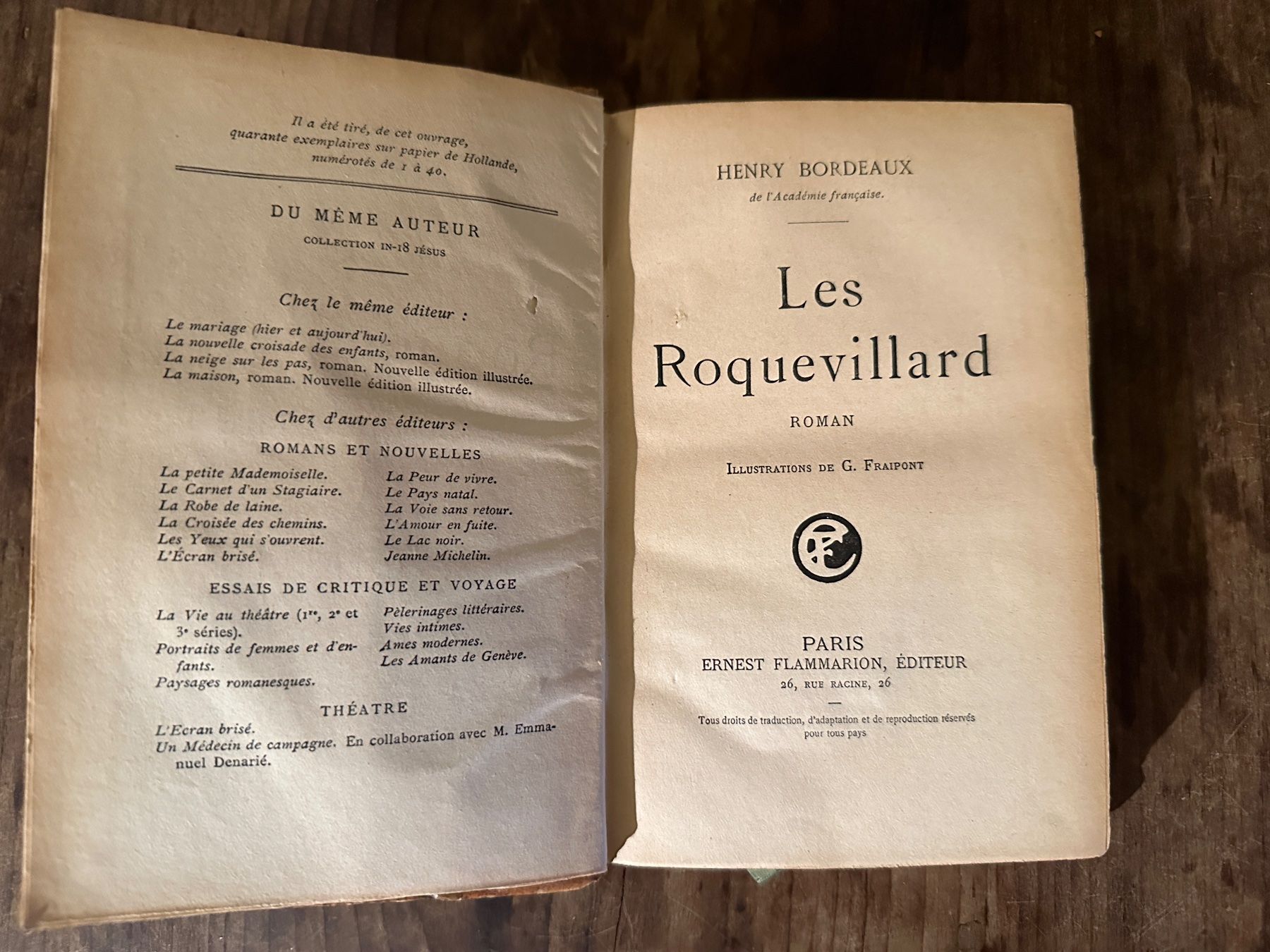Libri: Henry Bordeaux: Les Roquevillard. – Usato da Zürich venduto da allp 1