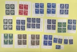 Pro Juventute postfr.  4-er Blocks ab 1944-49 viele Tabs!