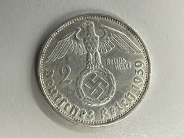 2 Deutsche Reichsmark Silber 1939 Paul von Hindenburg
