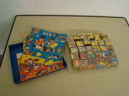 Vintage Würfelpuzzle in Box zum Bilder legen 70er Jahre