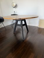 Runder Esstisch Maisons du Monde Ø120 cm, Mangoholz/Gusseise