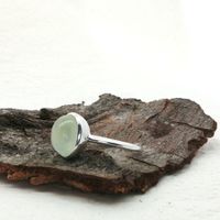 Unikate Silber Ring 925 mit Prehnit Grösse 59