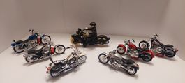 Jouet Harley Davidson en plastique, lot de sept motos