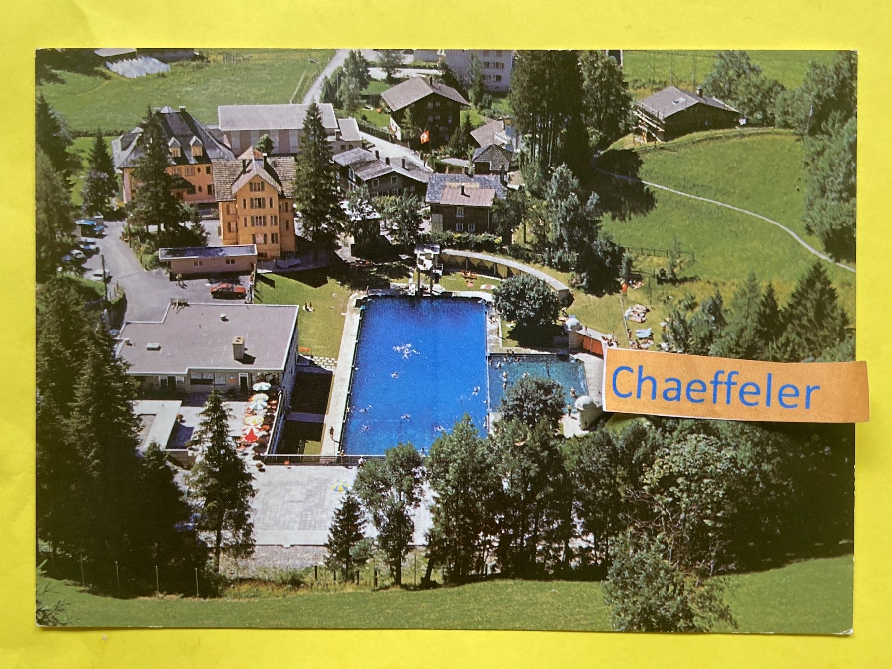 Cartoline postali: 6390 Engelberg, Hallen- und Freibad – Usato da Zürich venduto da Chaeffeler