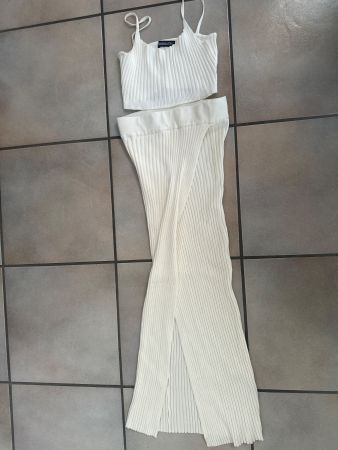 2 Teiler Weiss Jeansindustry mit schlitz Grösse XS-S