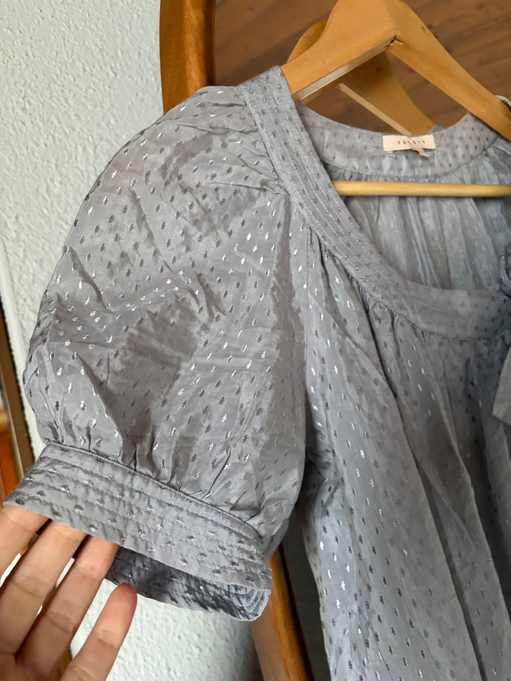 Sandro Vestiti: Sandro Silk & Cotton Sweet Silver Dress – Usato da Luzern venduto da AM2nd 7