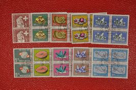 1958-61 Pro Patria Viererblock B86-107 Ersttagstempel