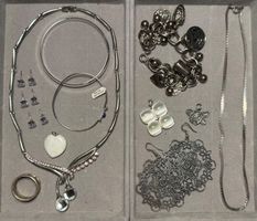 Modeschmuck-Konvolut, silber (16)