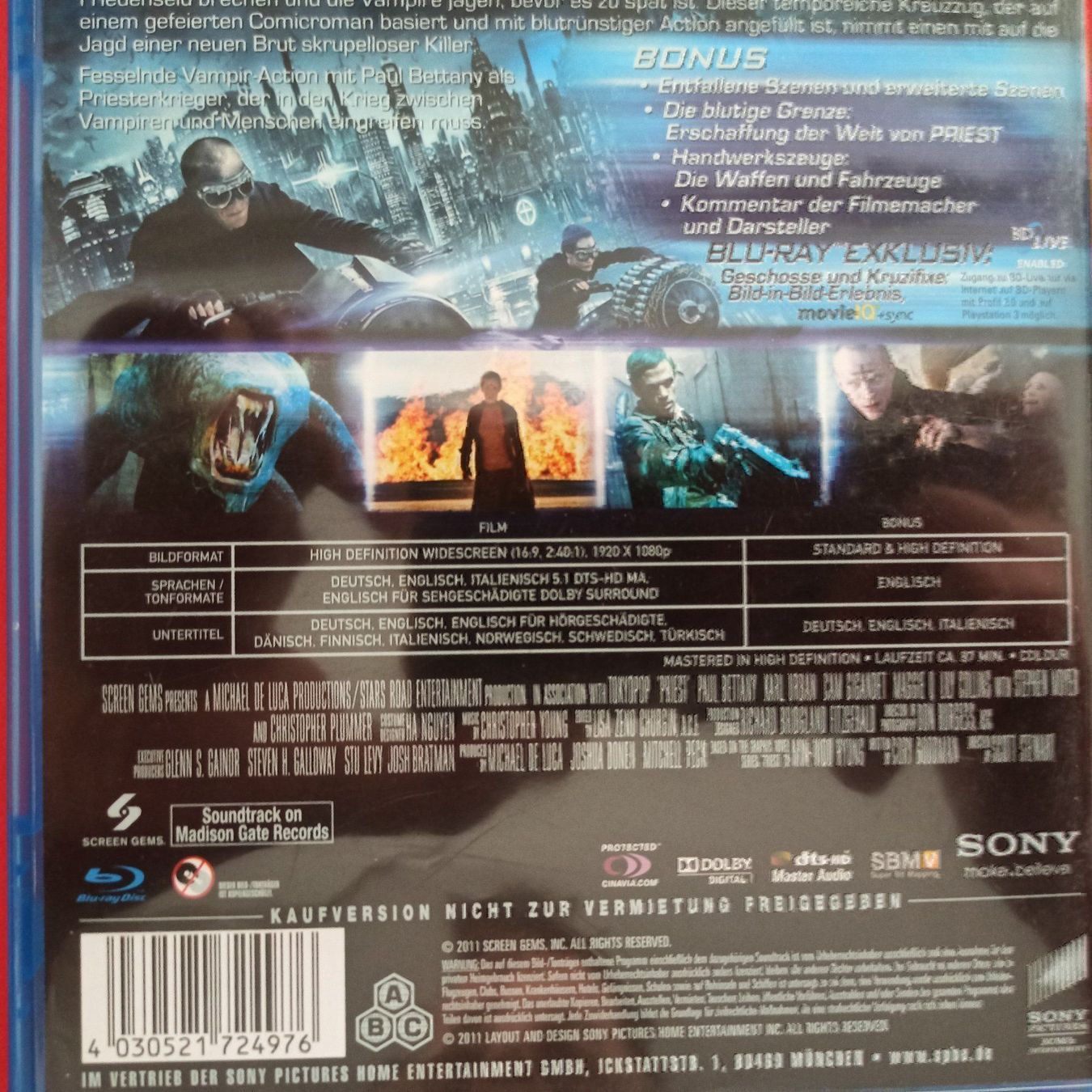 Tutti i DVDs: Priest - Special Edition - [Blu-ray] – Usato da Dübendorf venduto da kb86_MOVIE 2