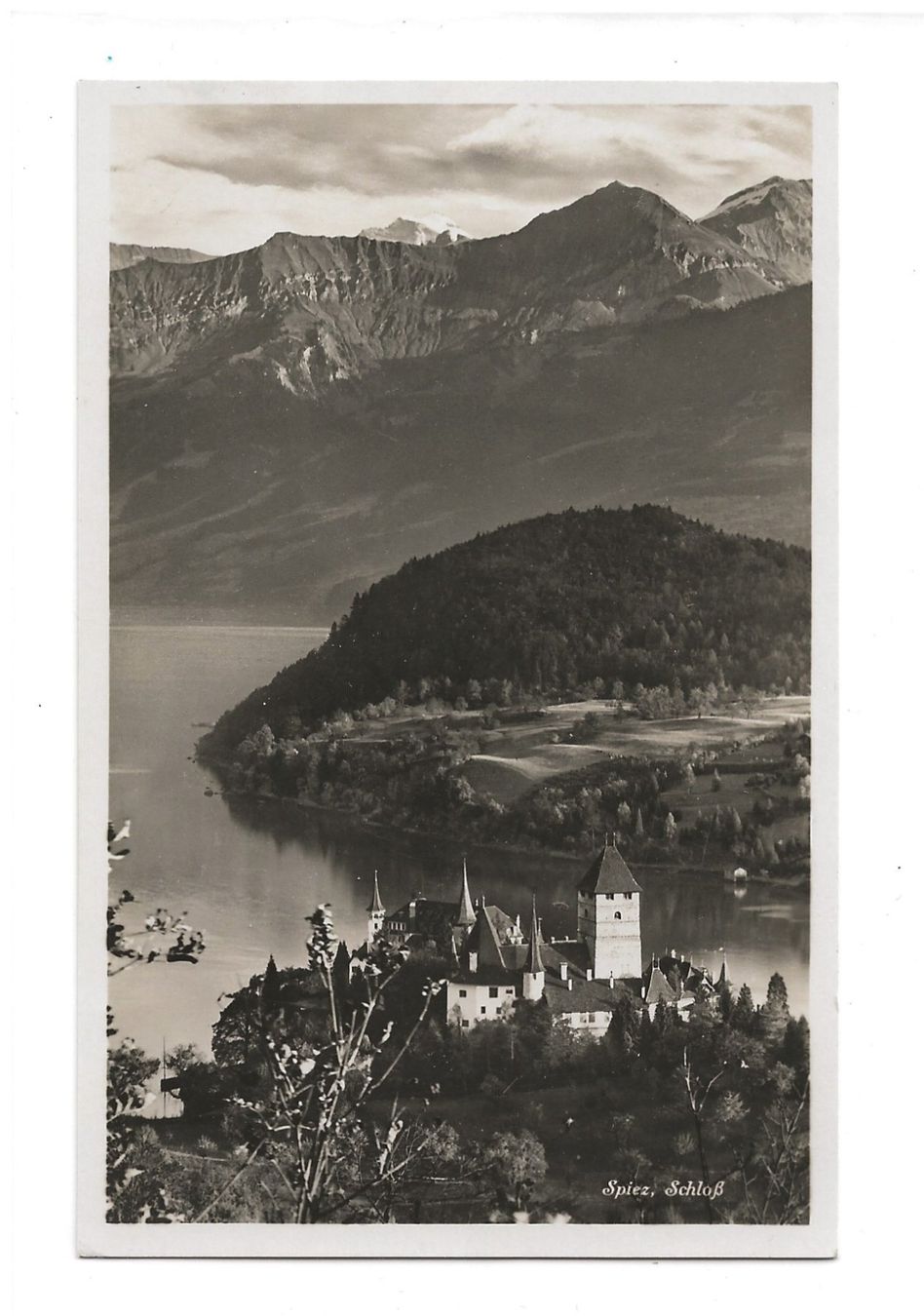 Ansichtskarten: AK ca. 1950 Spiez, Schloss am Thunersee – Gebraucht aus Greifensee von 315WDO