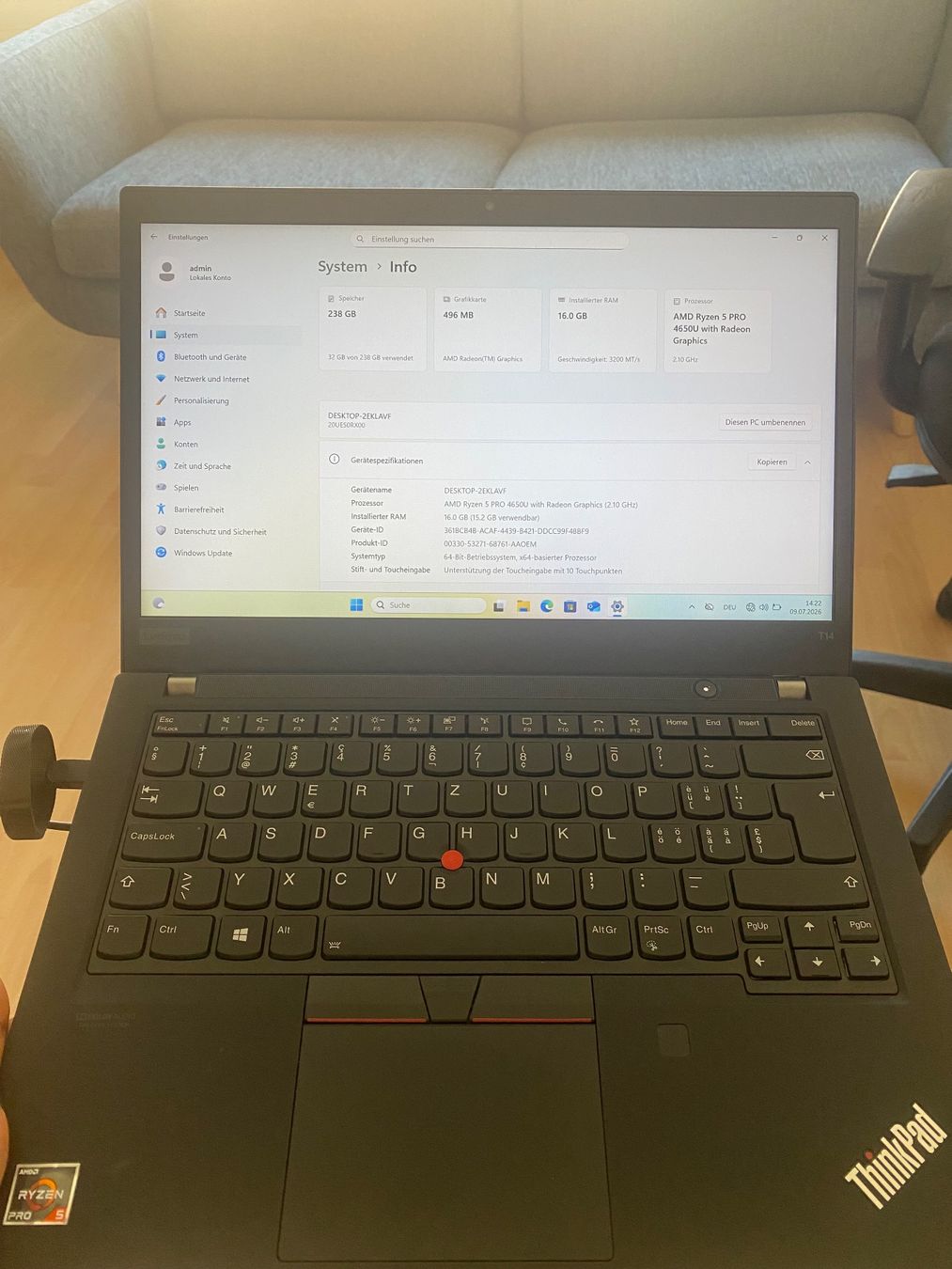 Lenovo Notebook: Lenovo ThinkPad T14 / Touch /Top Zustand – Usato da Zürich venduto da ER- 4