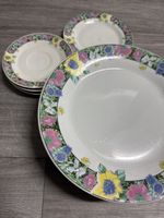 Speiseteller, farbenfroh, Blumendekor
