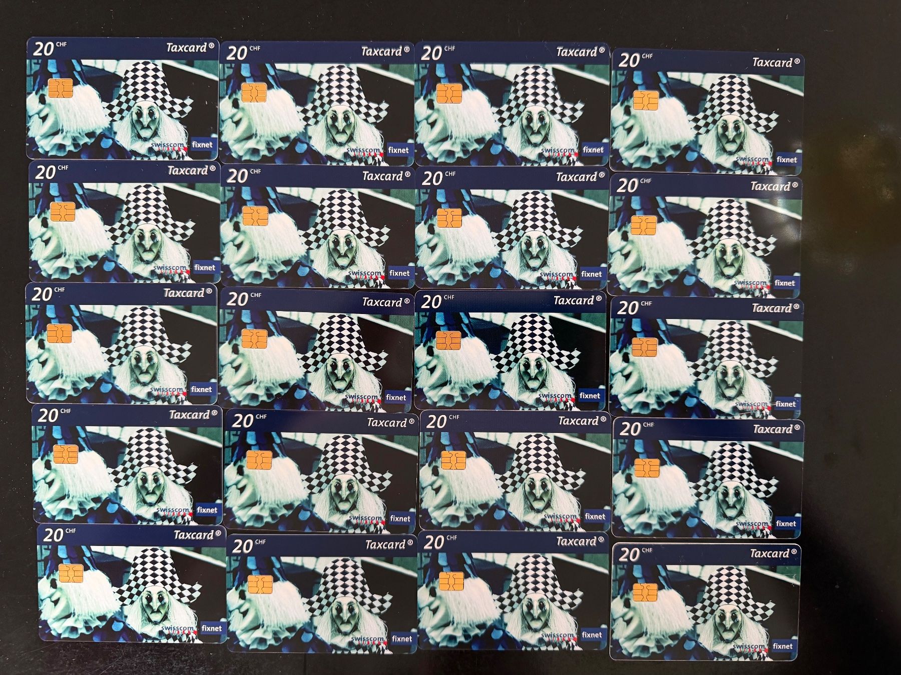 Swisscom Telefon- & Taxkarten: 20 cartes téléphonique du carnaval. – Gebraucht aus Peseux von philstyle
