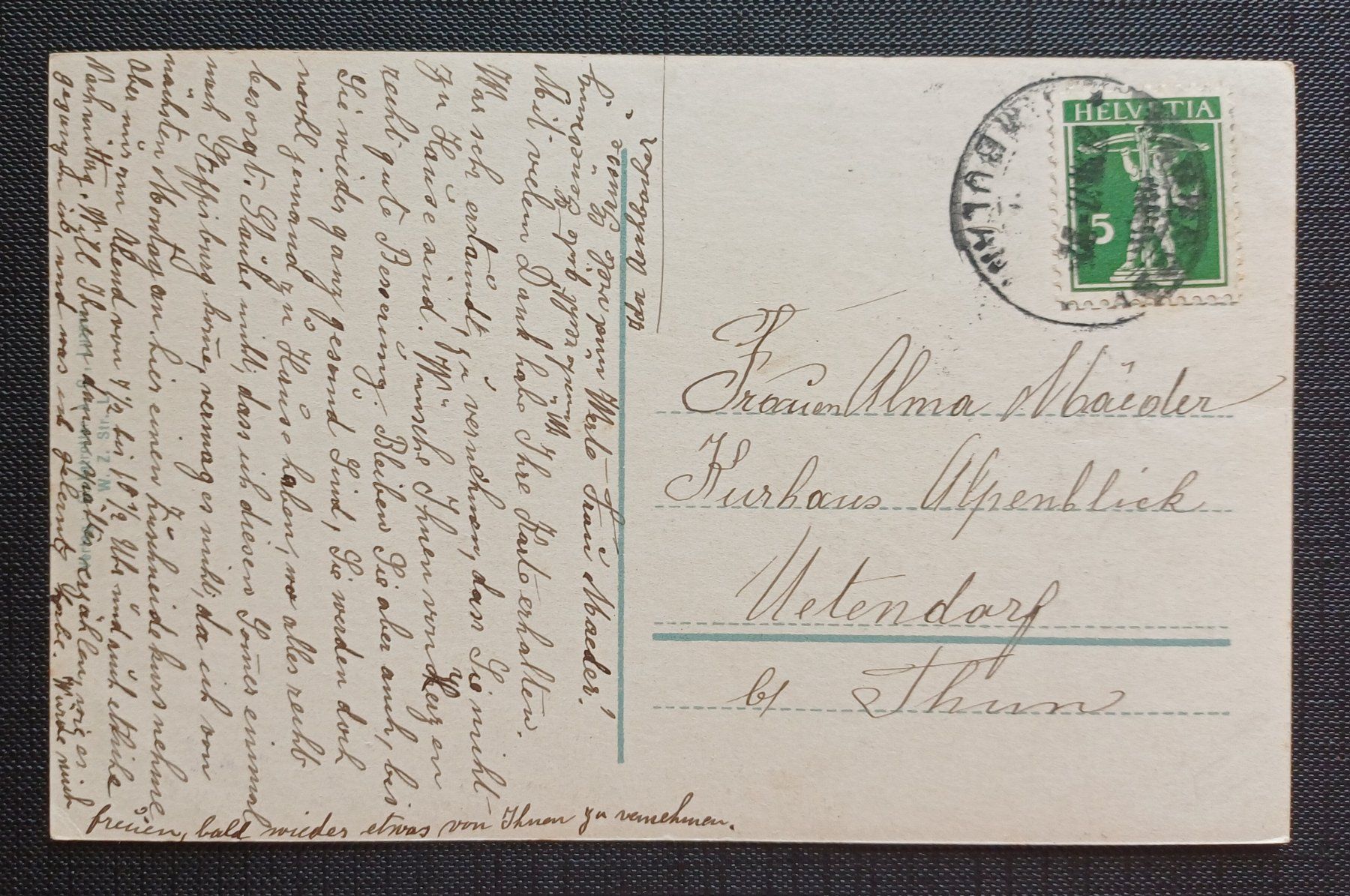 Ansichtskarten: AK Stadtpartie LANGENTHAL um 1920 – Gebraucht aus Brittnau von simionius 1
