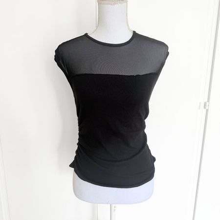 Shein Top Noir 95% Coton - Taille S - NEUF