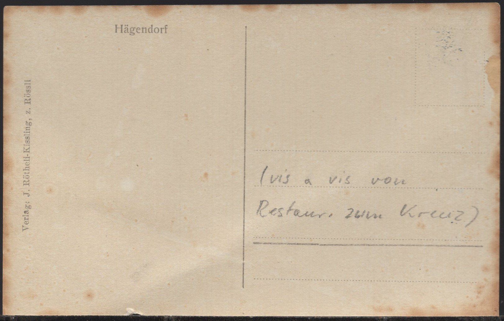 Ansichtskarten: Hägendor  Restaurant  Rösslif – Gebraucht aus Aarau von kufi44 2