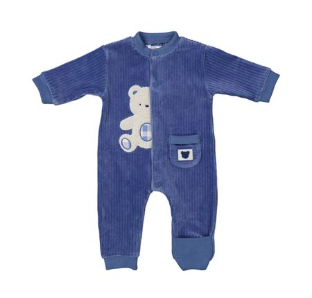 Baby Strampler mid blue aus Kord von Mayoral